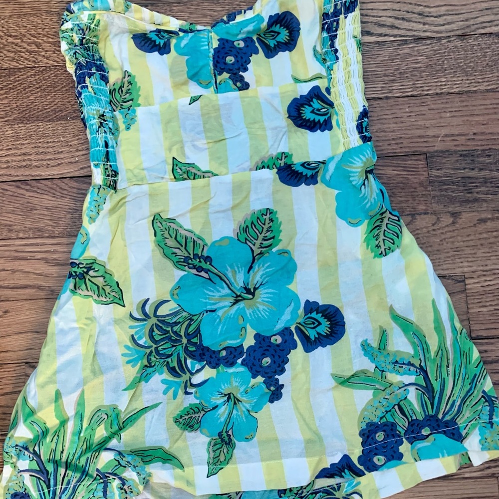 Free People Strapless Corset Floral Tunic Top